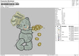 Teddy Cookie Embroidery File 4 size