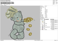 Teddy Cookie Embroidery File 4 size