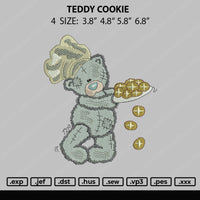 Teddy Cookie Embroidery File 4 size