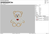 Teddy Applique Embroidery File 6 sizes