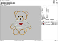 Teddy Applique Embroidery File 6 sizes