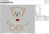 Teddy Applique Embroidery File 6 sizes