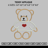 Teddy Applique Embroidery File 6 sizes