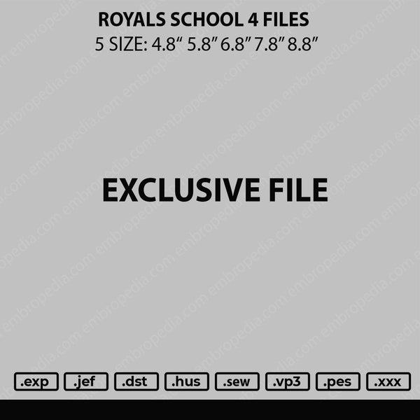 Royals School Embroidery 4 Files