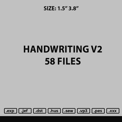 Handwriting V2 Embroidery  58 Files