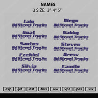 Names Embroidery File 3 size 10 file
