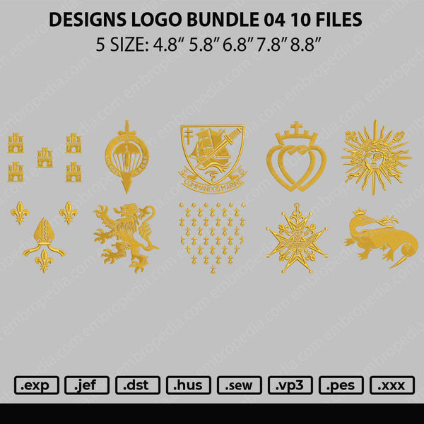 Designs Logo Bundle 04 Embroidery 10 Files