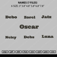 Names Text Embroidery 7 Files