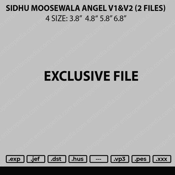 Sidhu Moosewala Angel V1&v2 Embroidery 2 Files