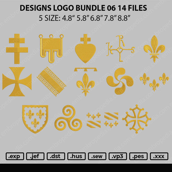 Designs Logo Bundle 06 Embroidery 14 Files