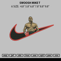 Swoosh Mike T Embroidery File 6 sizes