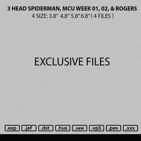 Spiderman Heads, MCU 01, 02, & Rogers 4 Files