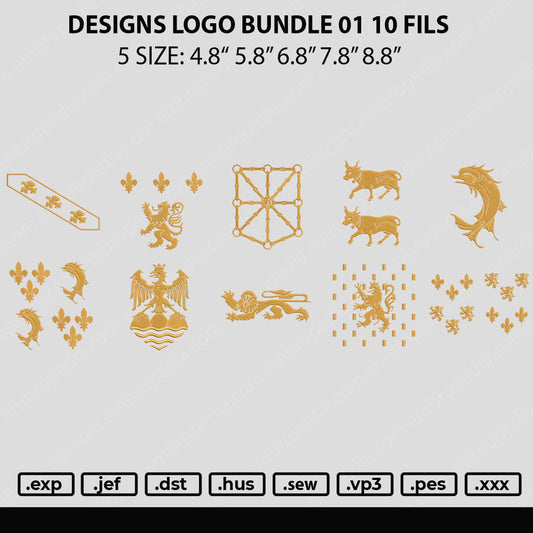 Designs Logo Bundle 01 Embroidery 10 Files