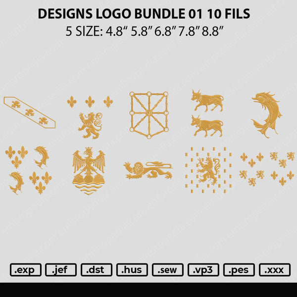 Designs Logo Bundle 01 Embroidery 10 Files