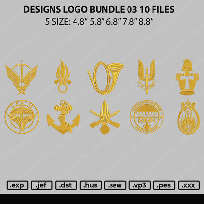 Designs Logo Bundle 03 Embroidery 10 Files