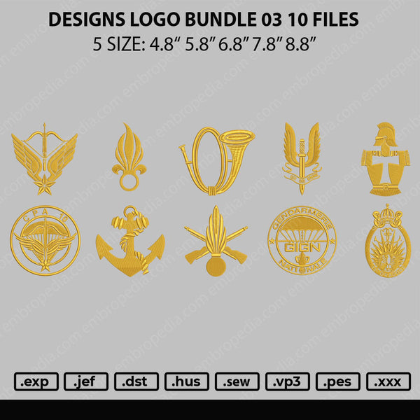 Designs Logo Bundle 03 Embroidery 10 Files