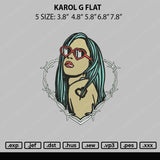 Karol G Flat Embroidery File 5 sizes