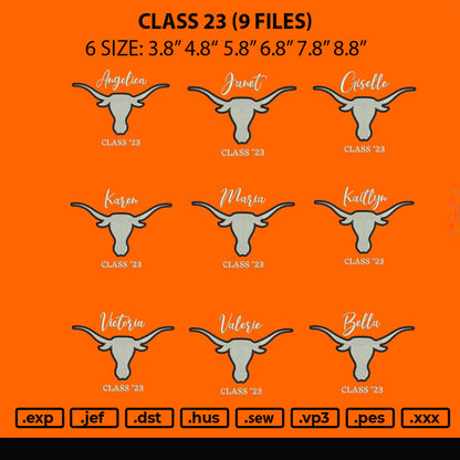 Class 23 Embroidery 9 Files