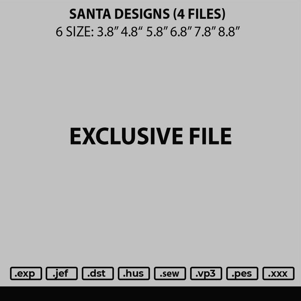 Santa Designs Embroidery 4 Files