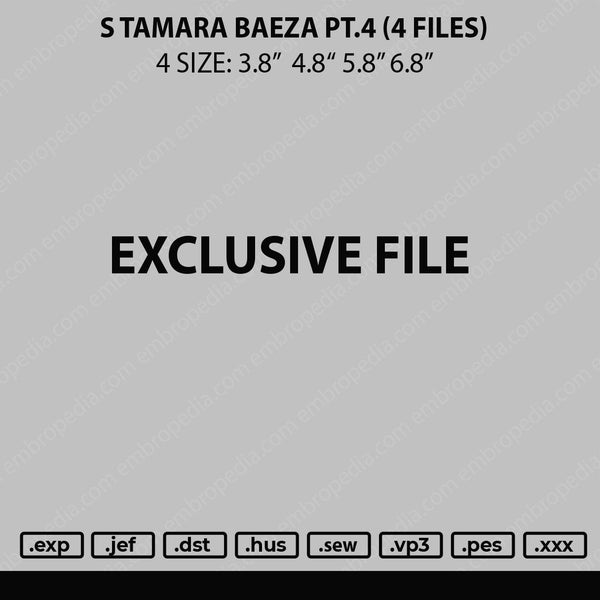 S Tamara Baeza pt.4 Embroidery 4 Files
