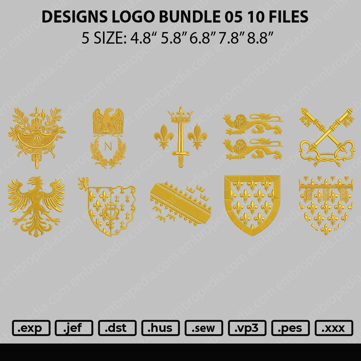 Designs Logo Bundle 05 Embroidery 10 Files