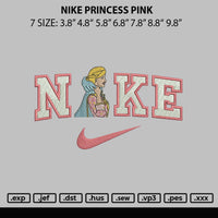 Nike Princess Pink Embroidery File 6 sizes