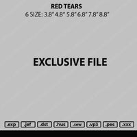 Tears Red Embroidery File 6 sizes