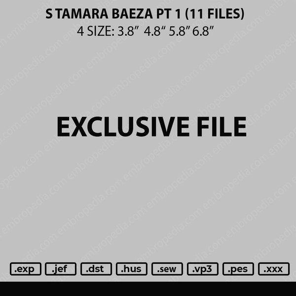 S Tamara Baeza PT 1 Embroidery 11 Files
