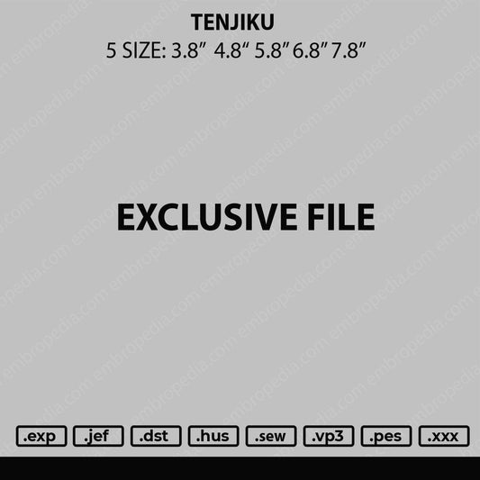 Tenjiku Embroidery File 4 sizes
