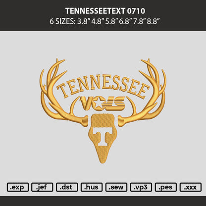 Tennesseetext 0710 Embroidery Machine Design File 6 sizes