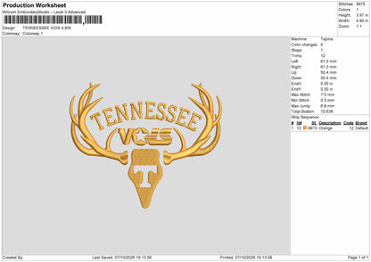 Tennesseetext 0710 Embroidery Machine Design File 6 sizes