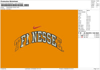 Tennessee Swoosh Embroidery File 6 sizes