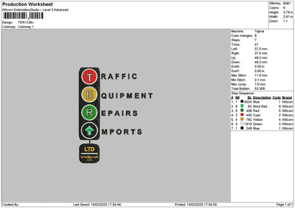 Teritext Embroidery File 6 sizes