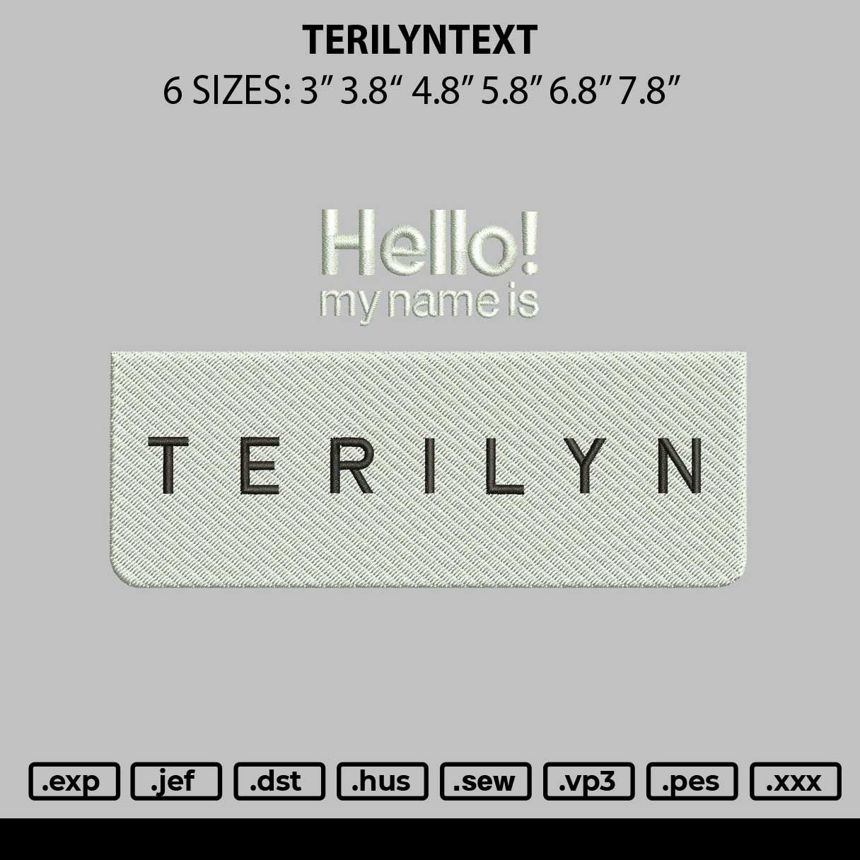 Terilyntext Embroidery File 6 sizes