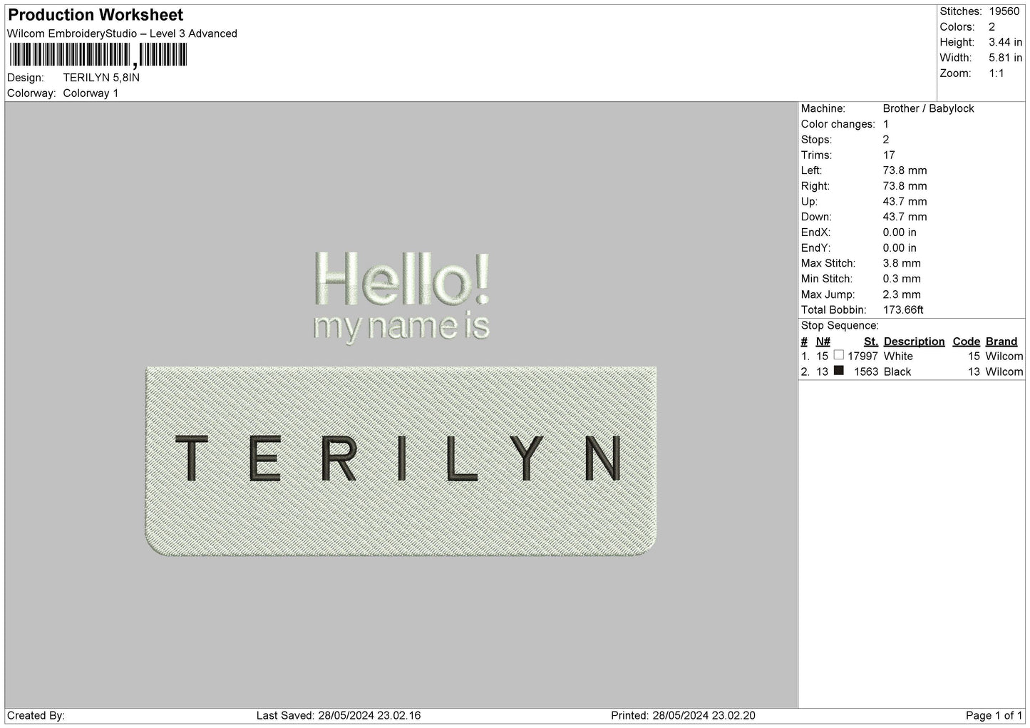 Terilyntext Embroidery File 6 sizes