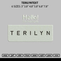 Terilyntext Embroidery File 6 sizes