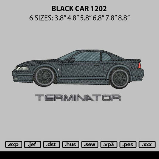 Black Car 1202 Embroidery File 6 sizes