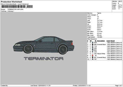 Black Car 1202 Embroidery File 6 sizes