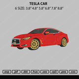 Tesla Red Car Embroidery File 6 sizes