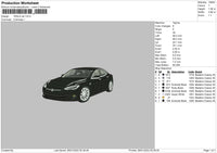 Tesla Car Embroidery File 4 size