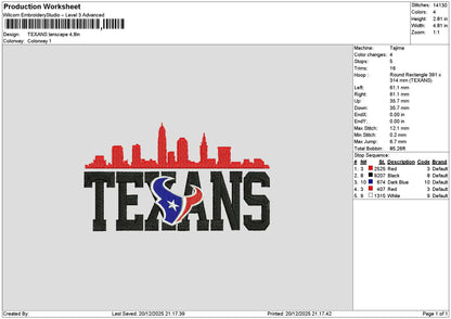 Texanstext Embroidery File 6 sizes