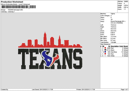 Texanstext Embroidery File 6 sizes