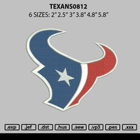 Texans0812 Embroidery File 6 sizes