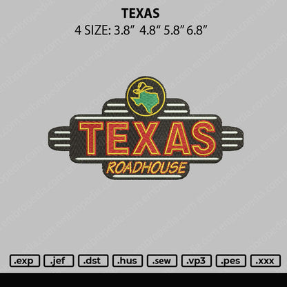 Texas Embroidery File 4 size