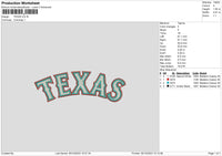 Texas Text Embroidery File 6 sizes