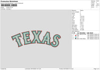 Texas Text Embroidery File 6 sizes