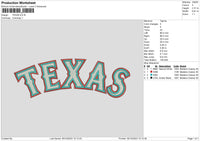 Texas Text Embroidery File 6 sizes