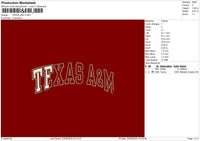 Texastext 02 Embroidery File 6 sizes