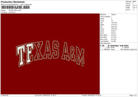 Texastext 02 Embroidery File 6 sizes