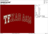 Texastext 02 Embroidery File 6 sizes